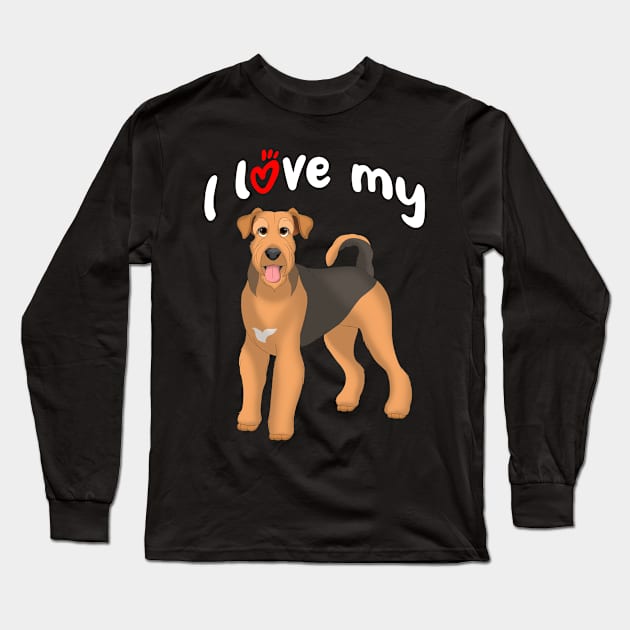 I Love My Airedale Terrier Dog Long Sleeve T-Shirt by millersye